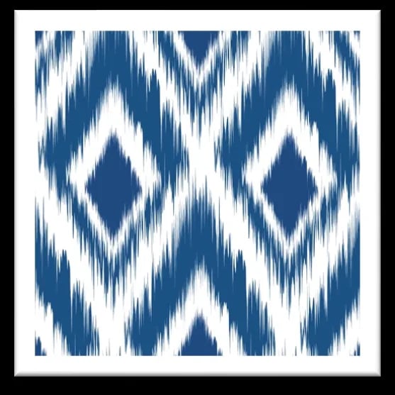 Blue and white Uzbek adras ikat