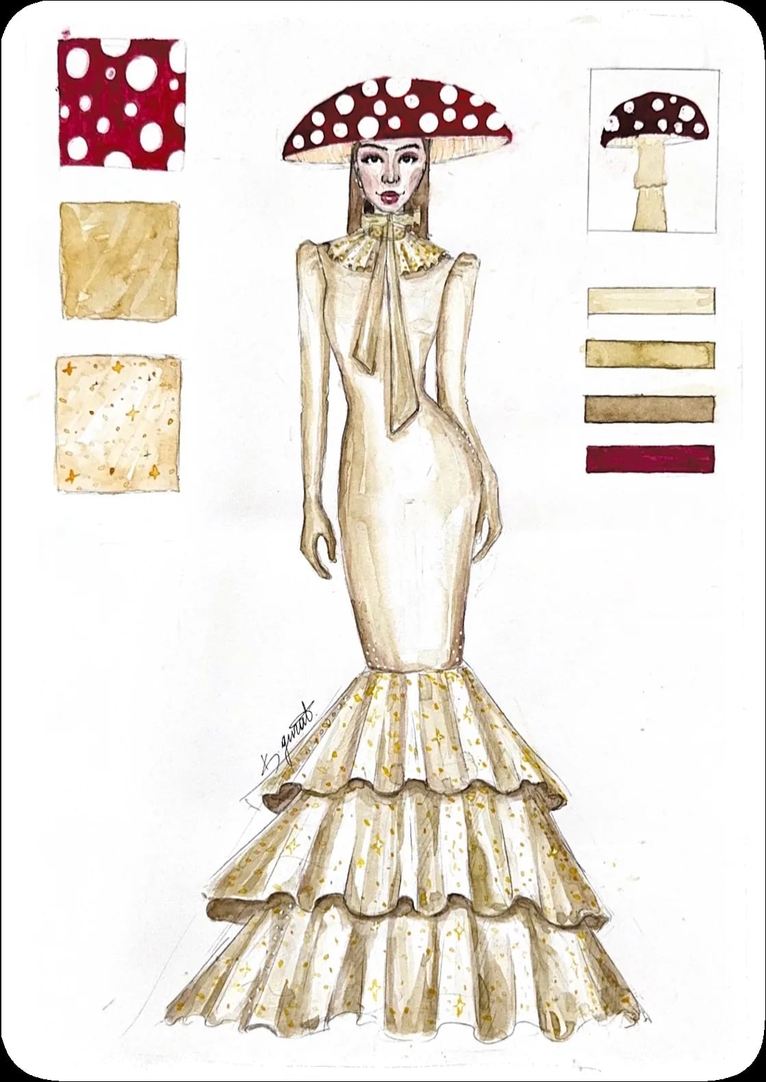 Mushroom Gown — Watercolour · design