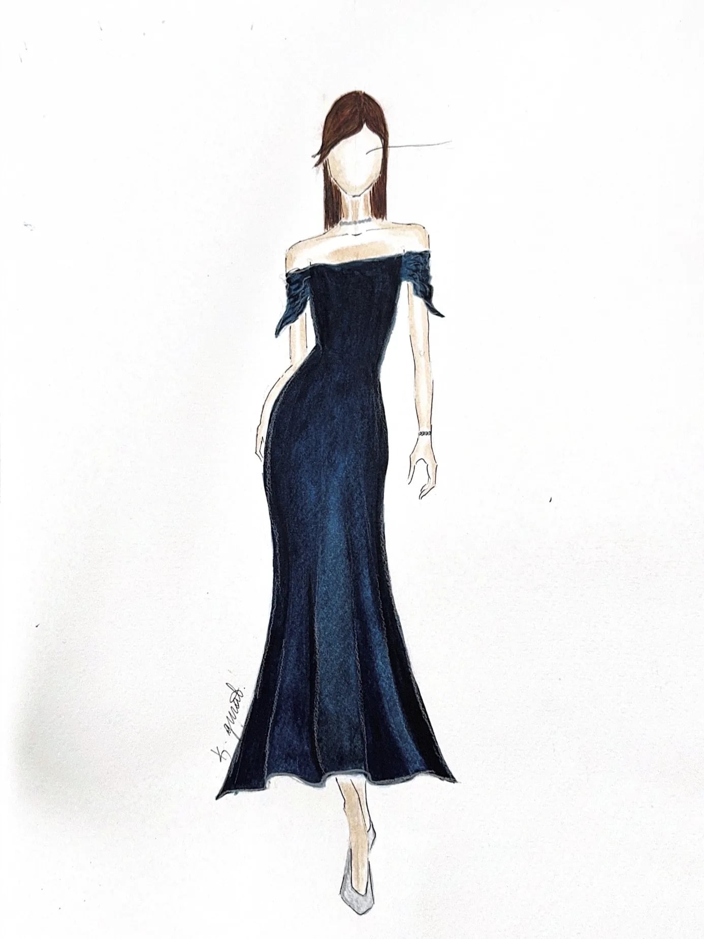 Fashion illustration — 18th Birthday Dress